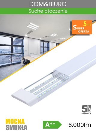 Smukła wszechstronna lampa LED o dużej mocy G2 1200mm 40W / 4000K