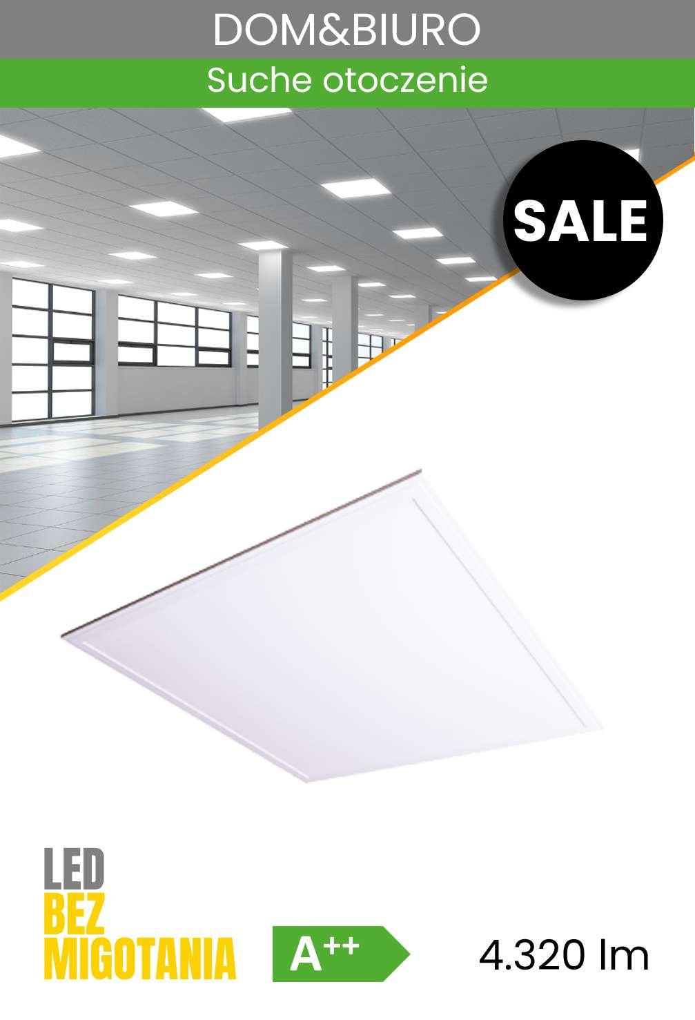 Panel LED 600x600mm 36W/4000K